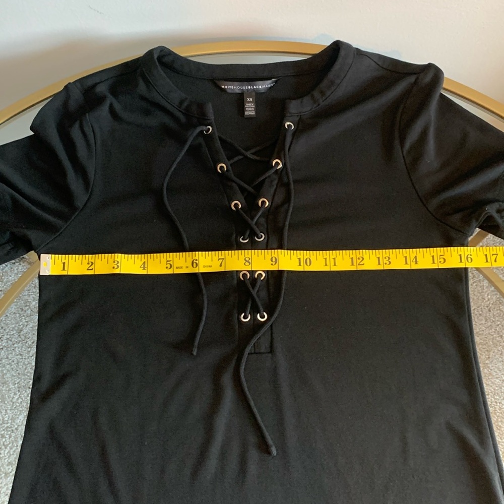 White House Black Market Black Dress With Tie Front Size XS - Picture 11 of 16
